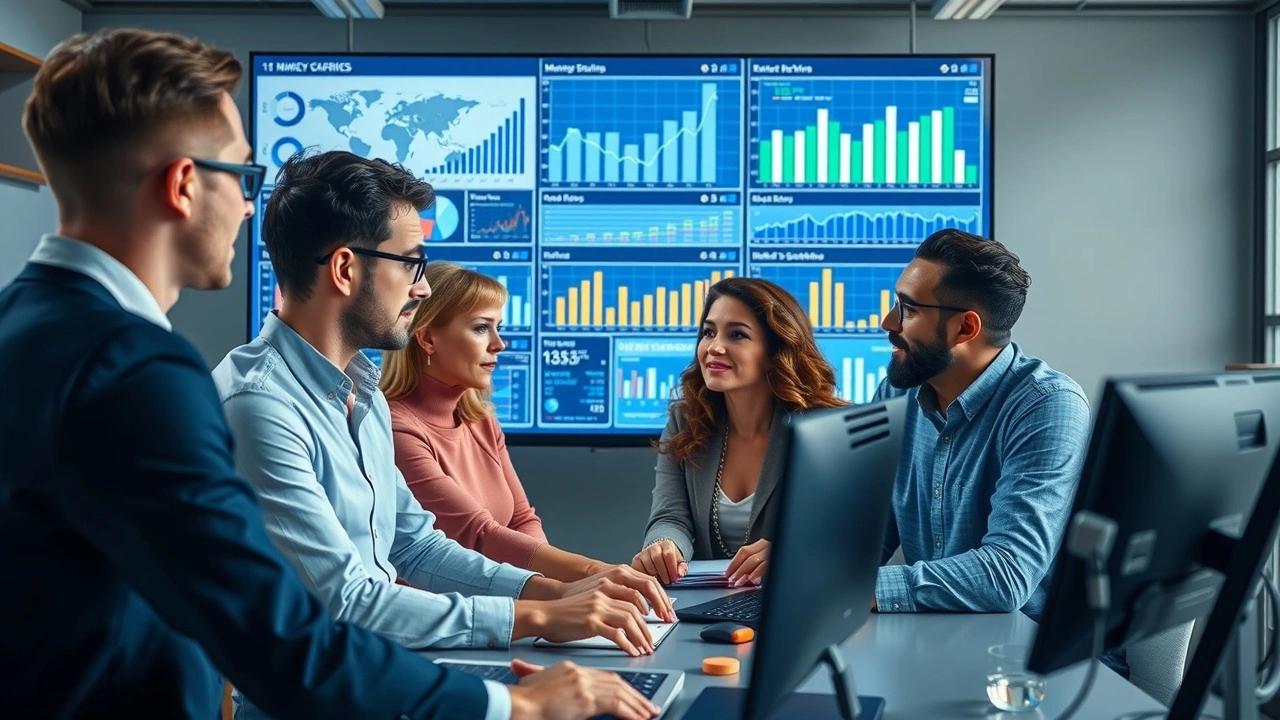 groupe divers d'analyse des données sur ordinateur