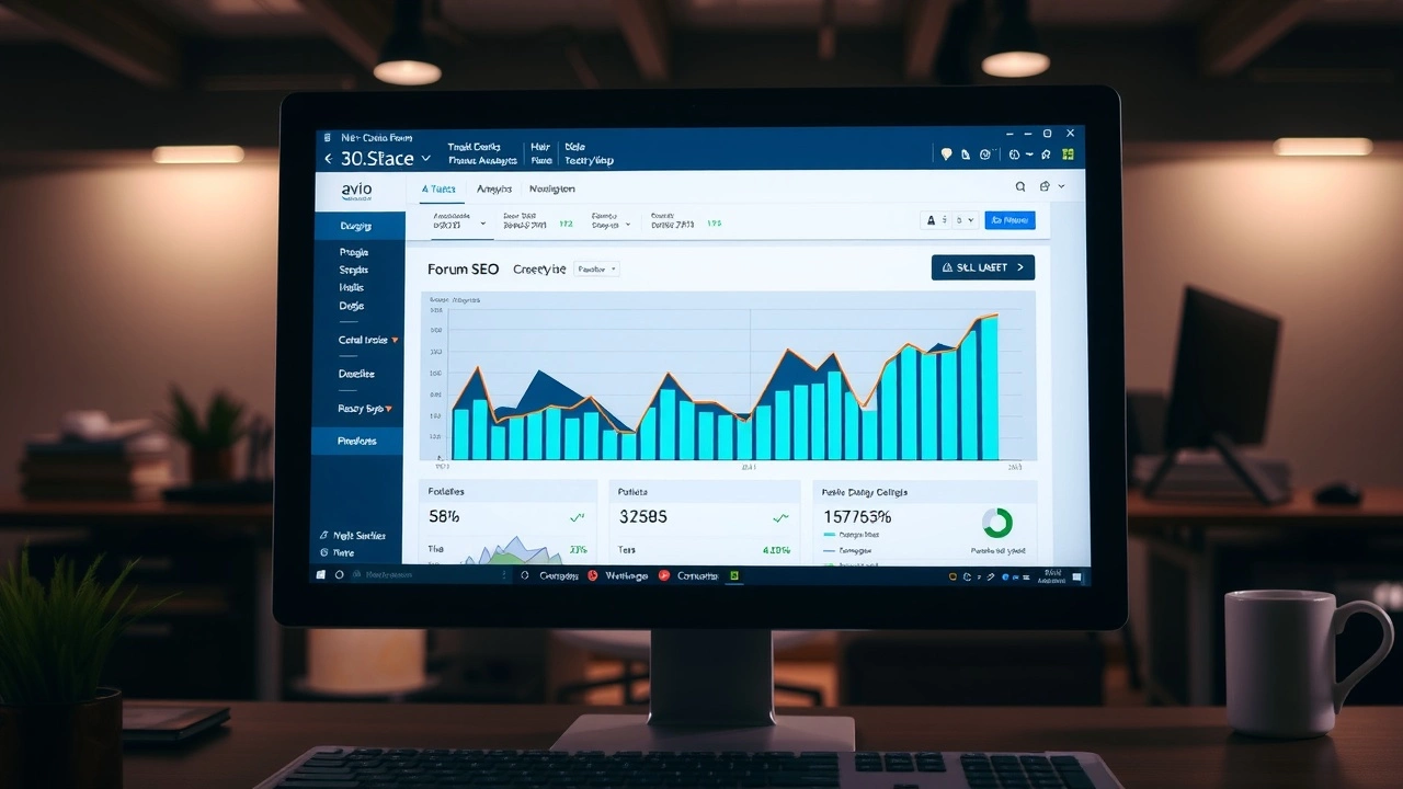 écran d'ordinateur montrant des données analytiques SEO
