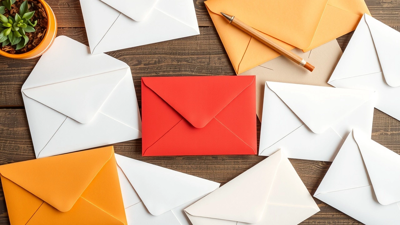 enveloppes demail dans une disposition attrayante