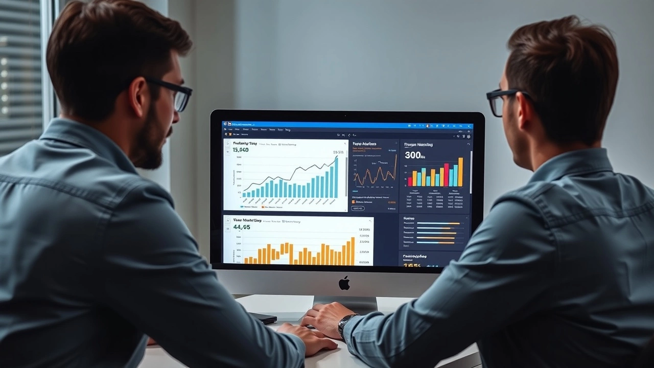 équipe marketing analysant des données SEO ensemble