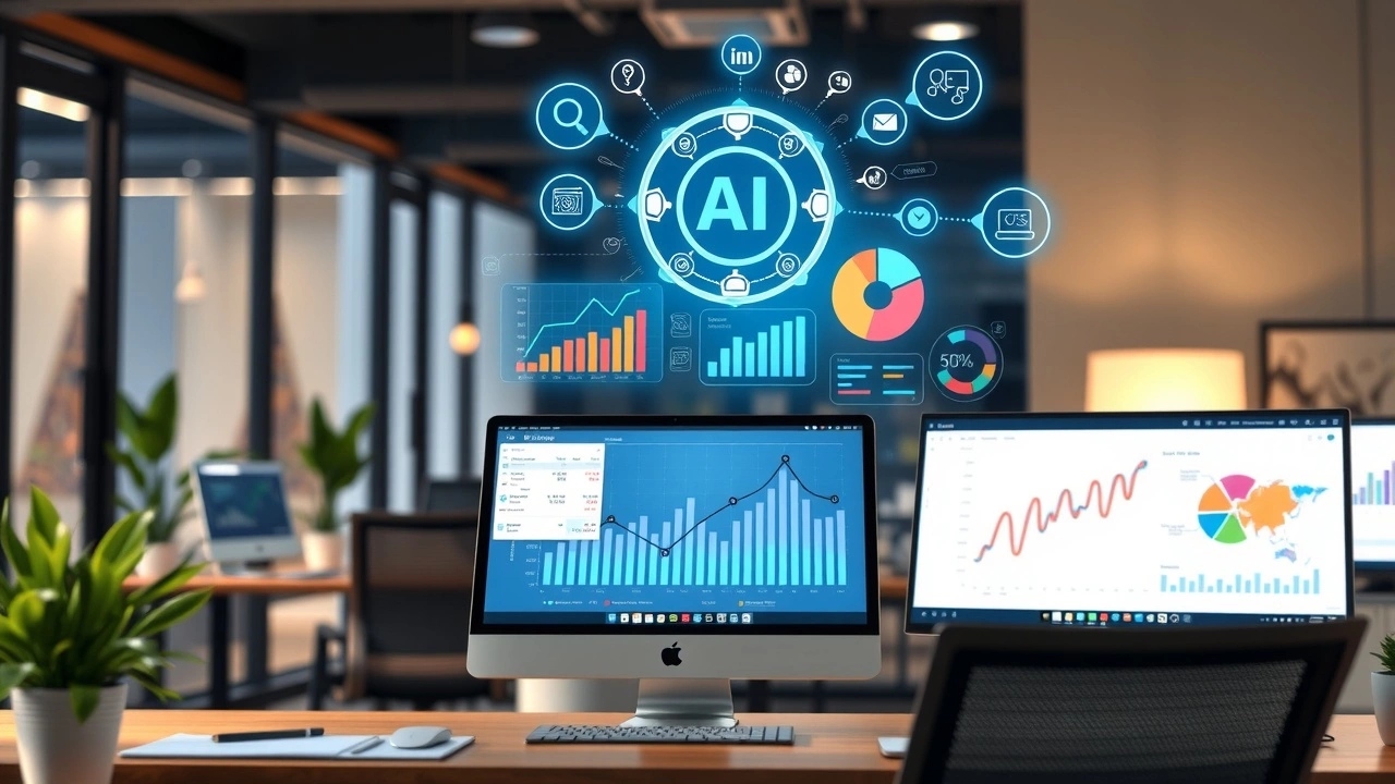 Image illustrant des strategies de contenu avec IA et referencement
