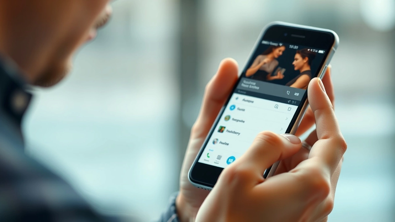 person utilisant un smartphone pour une recherche vocale