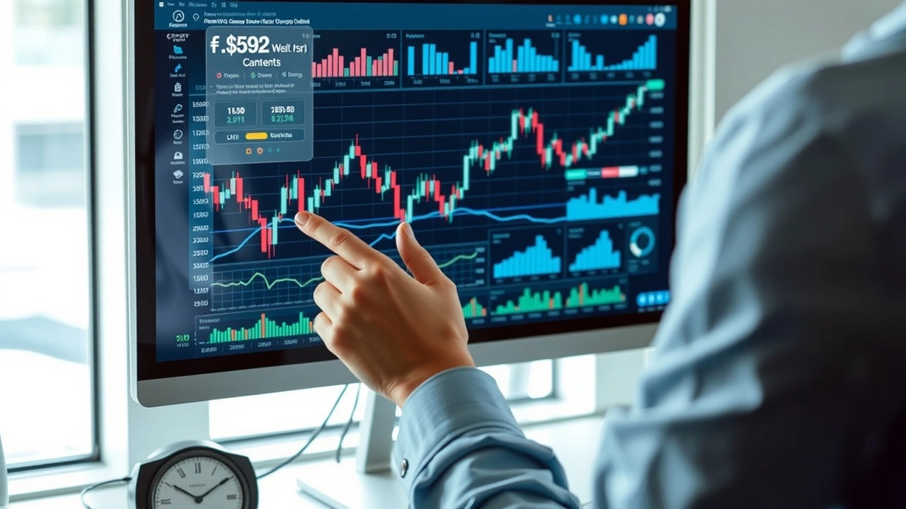 person analysant des graphiques de tendances sur un ordinateur