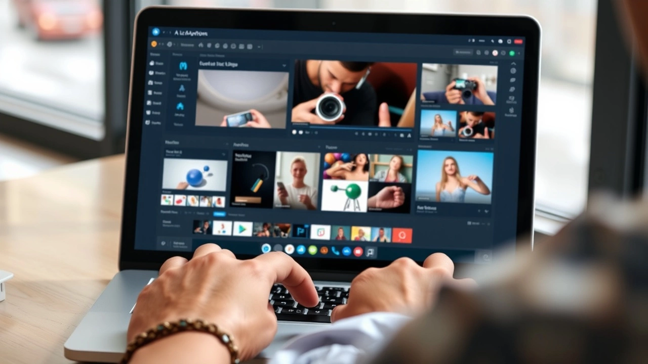 person utilisant un ordinateur pour la redaction de contenu