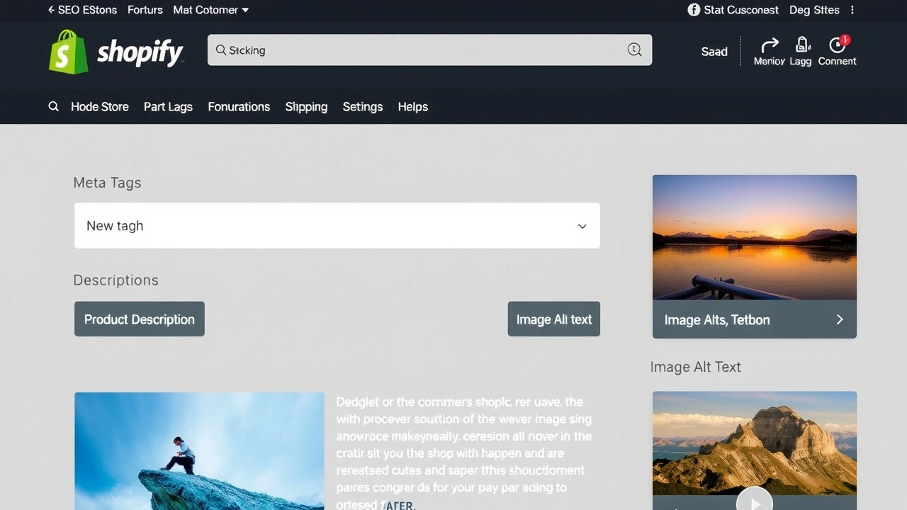 capture d ecran d une boutique Shopify mettant en avant les elements SEO