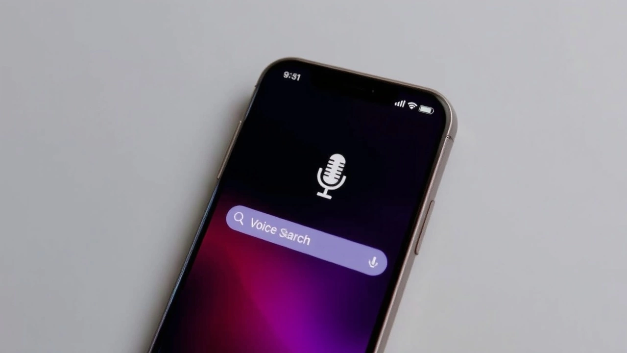 smartphone avec interface de recherche vocale
