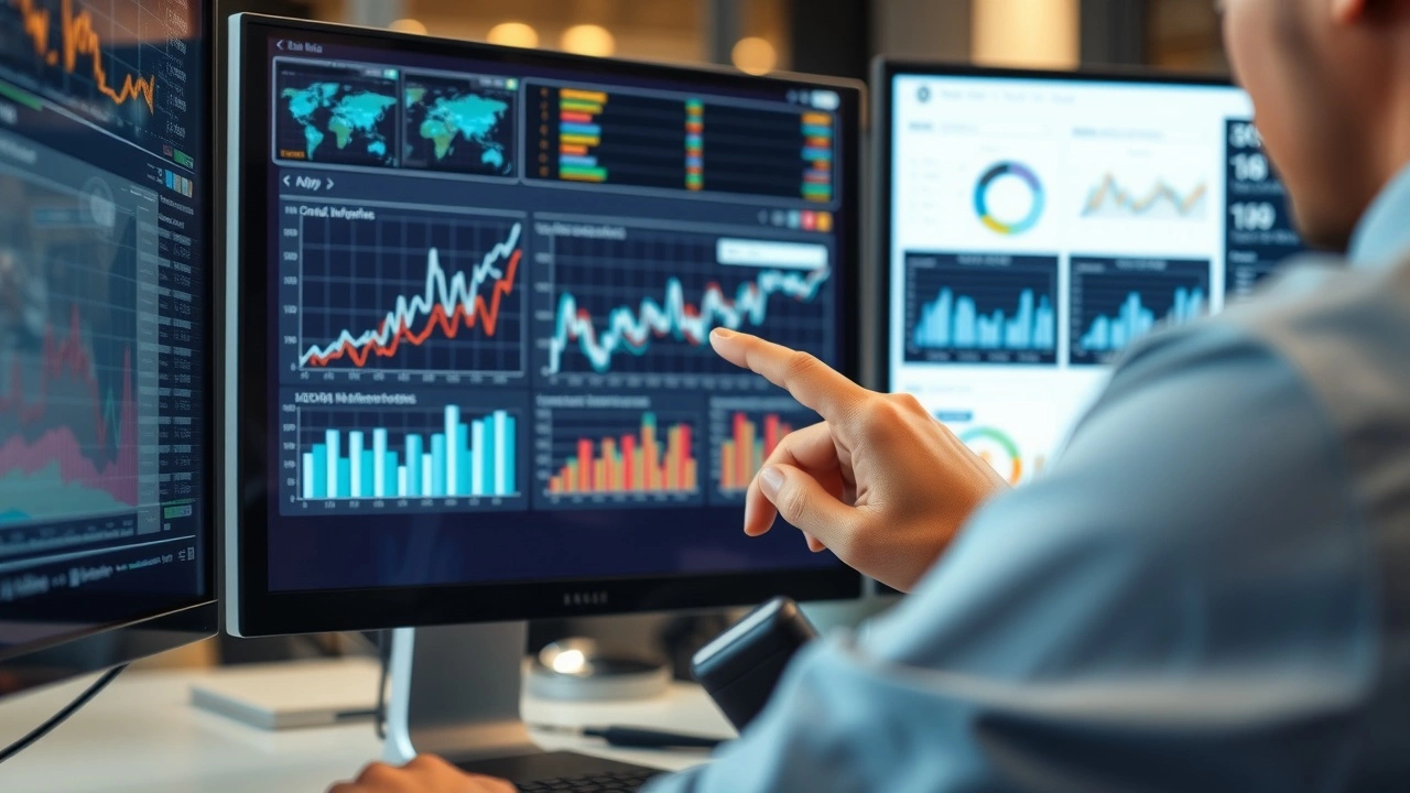 personne analysant des graphiques et des données sur un écran
