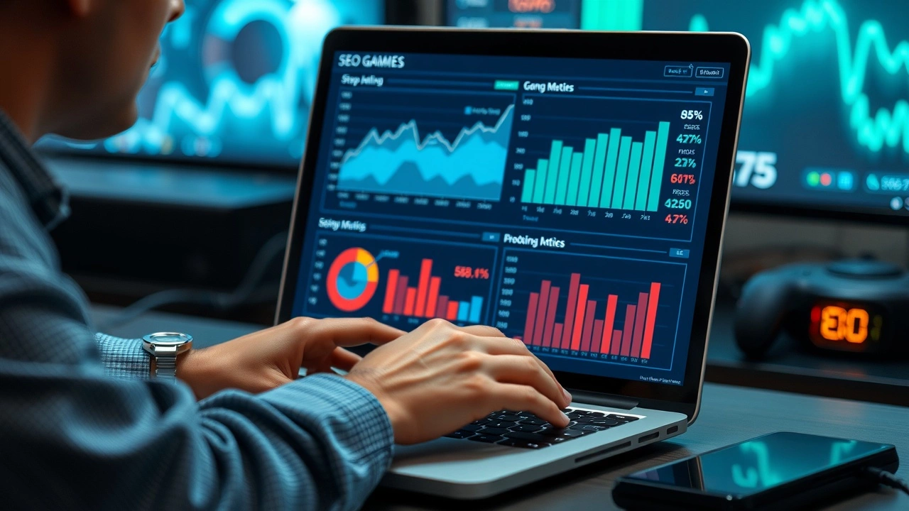 une personne analysant des performances SEO sur un ordinateur