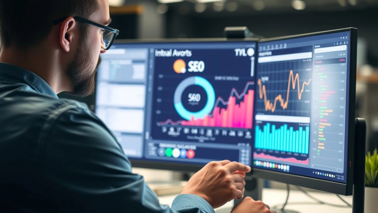 person ensemble d'analyse SEO avec des outils d'IA