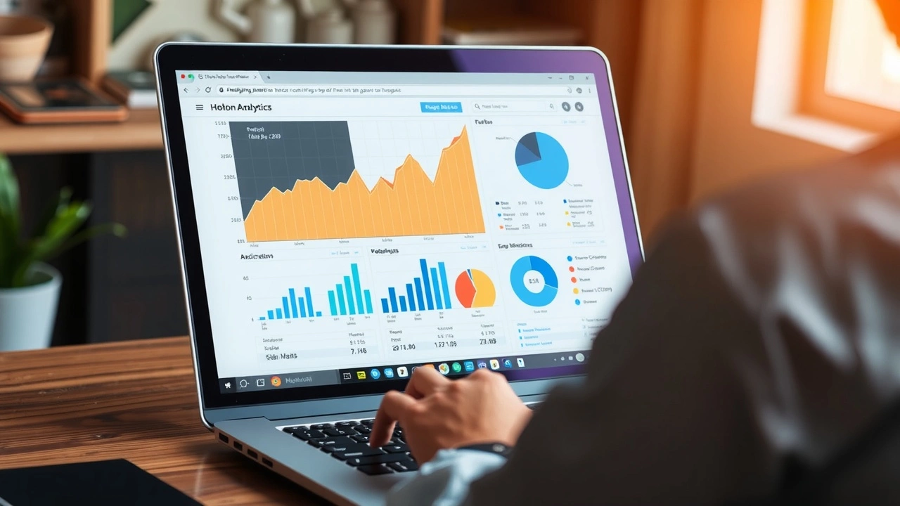 person analyzant des analyses de site web sur un ordinateur portable