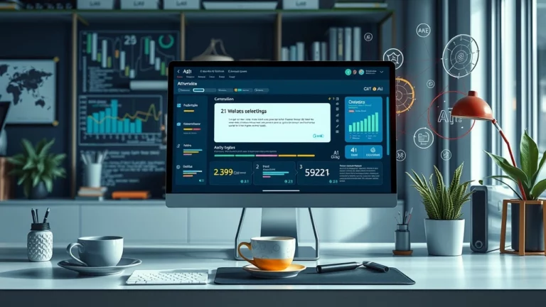 Une scène moderne illustrant l'automatisation de la création de méta-balises par l'IA.