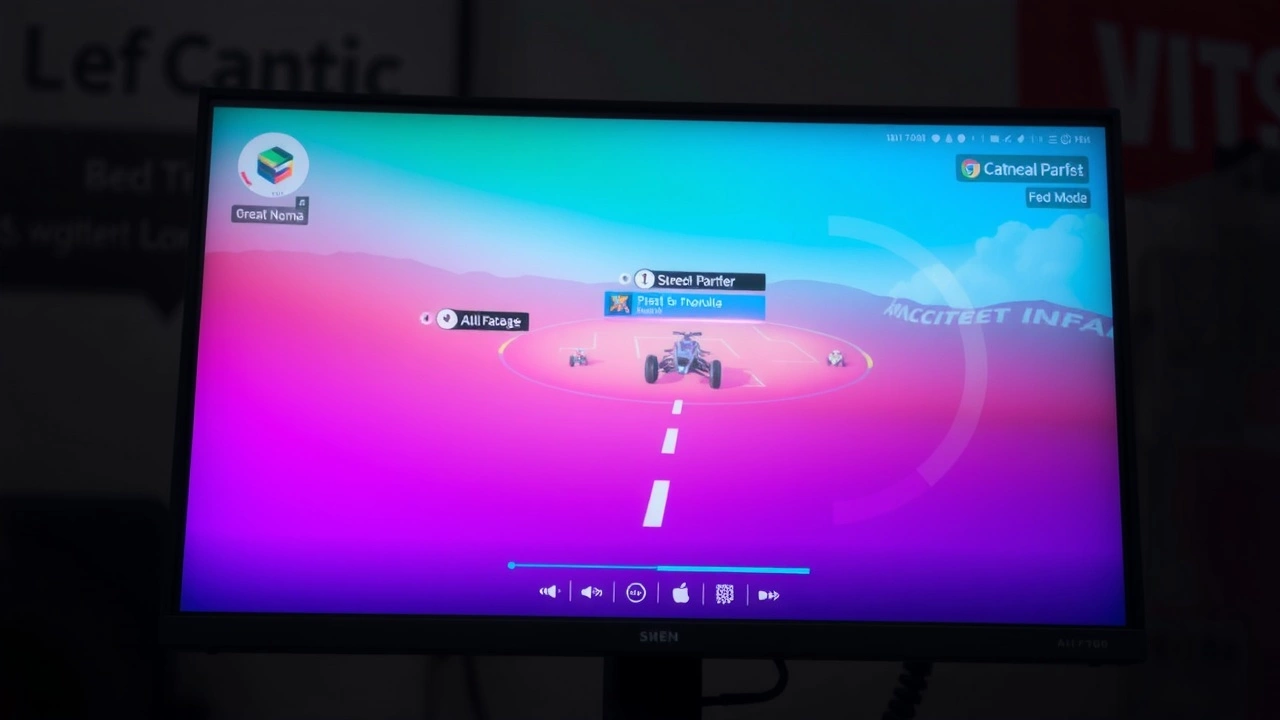 écran d'ordinateur affichant un interface de jeu en streaming
