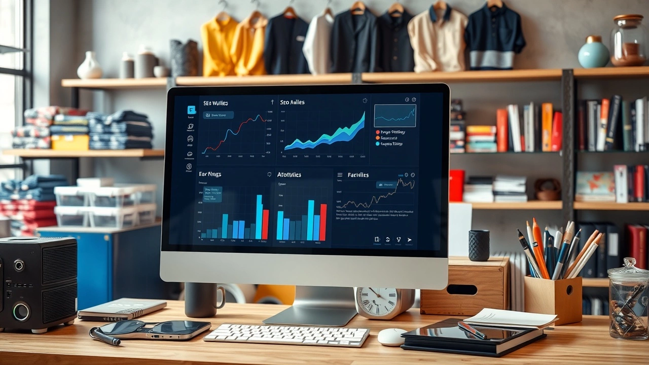 espace de travail du marketing digital avec des analyses SEO