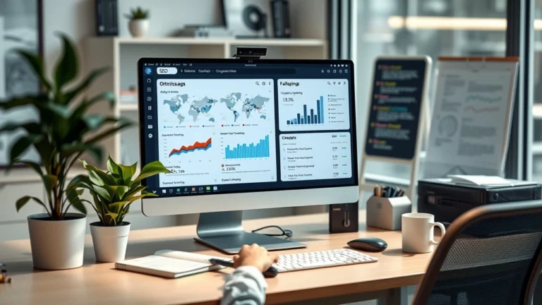 Un espace de travail moderne pour l'optimisation du SEO