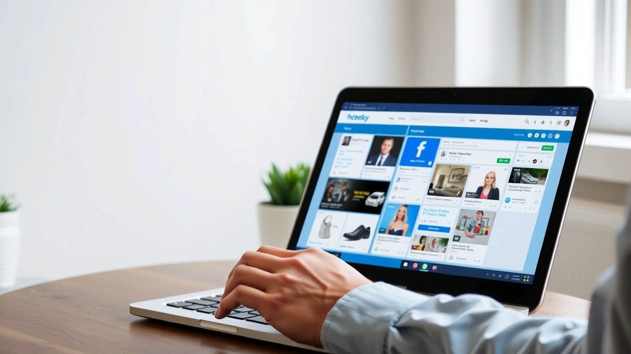 person optimisant une plateforme de commerce social sur un ordinateur