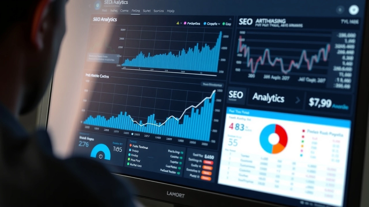 écran d'ordinateur montrant des données d'analyse SEO