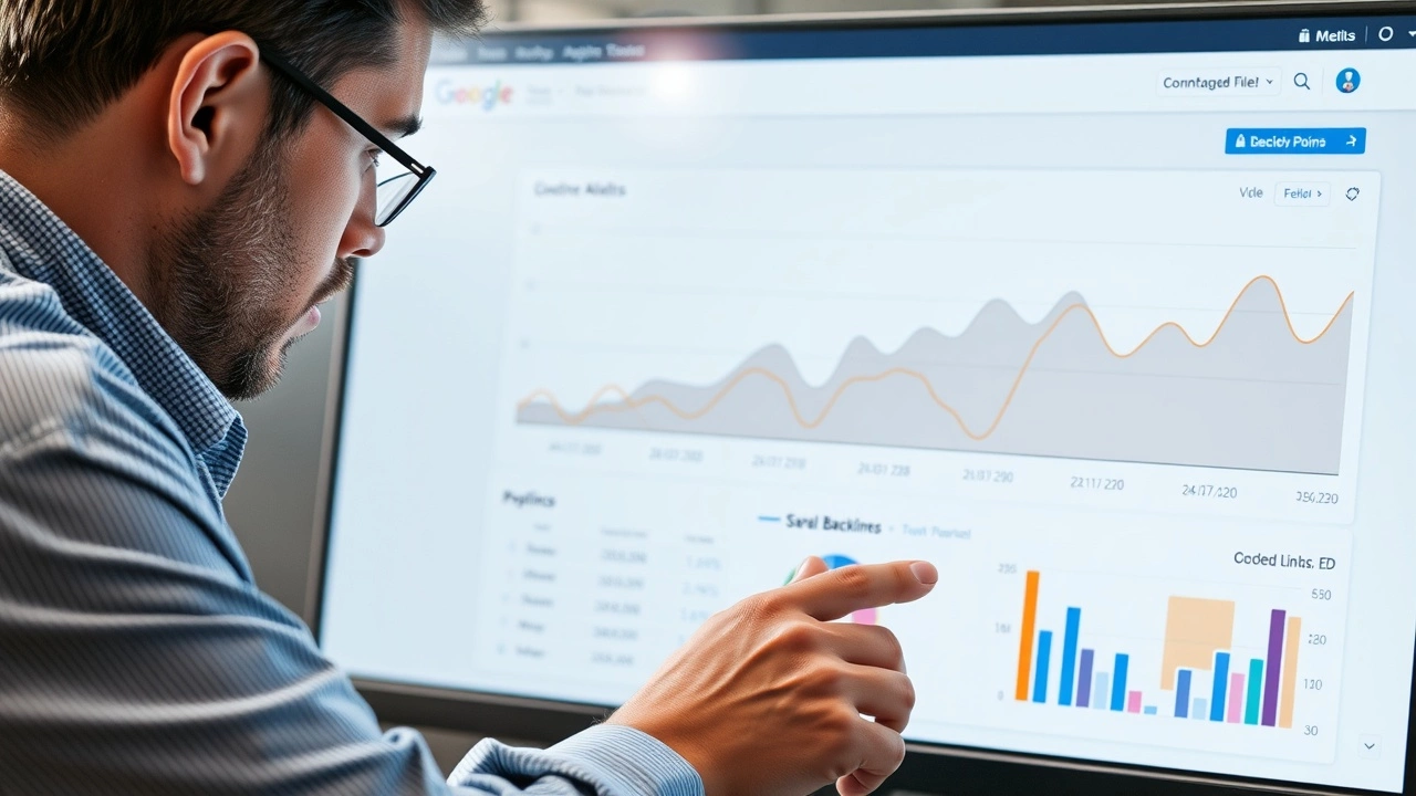 une personne analysant le tableau de bord des backlinks