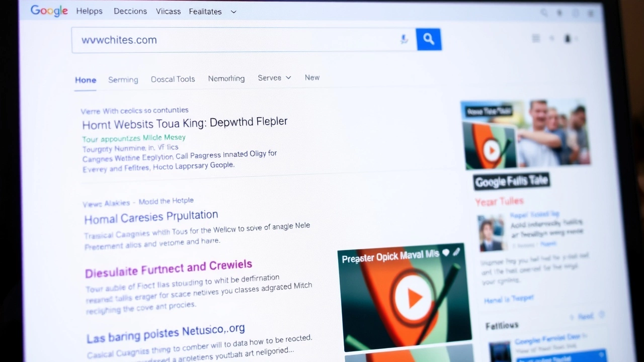 page de résultats d'un moteur de recherche avec plusieurs sites