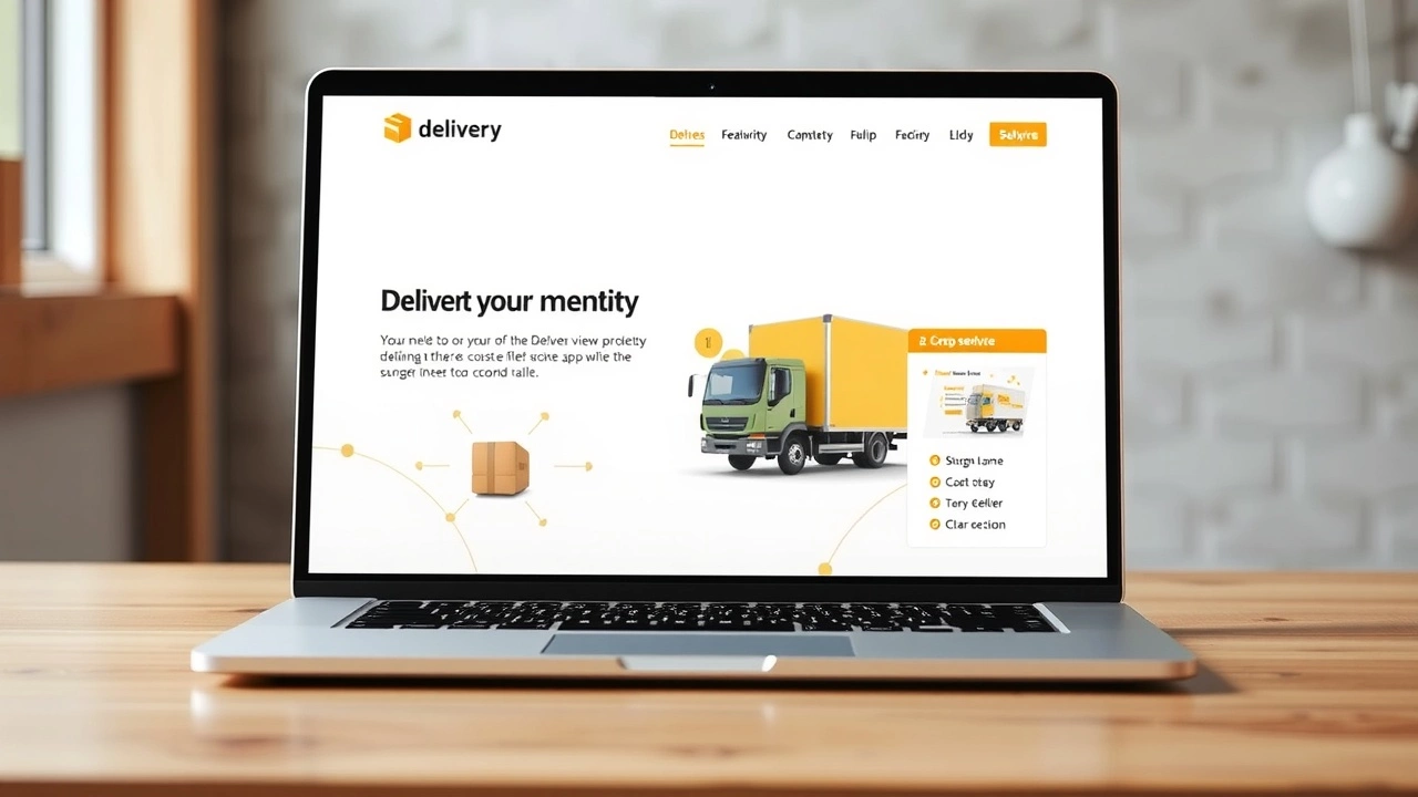ordinateur portable affichant un site de livraison