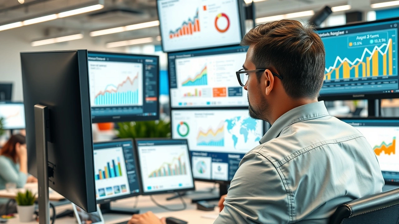 Stratégiste du marketing numérique analysant des données sur des plateformes de streaming