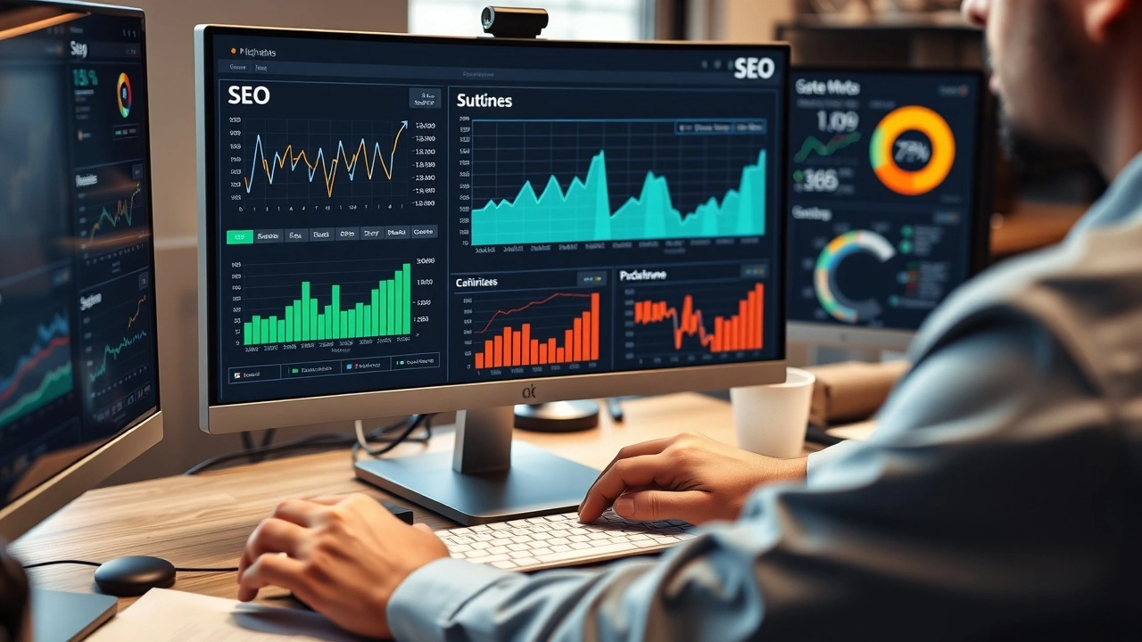 analyste de données surveillant des données SEO