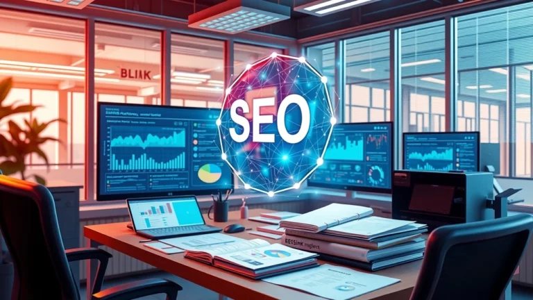 Illustration montrant l'utilisation de l'IA pour améliorer les stratégies de création de liens en SEO.