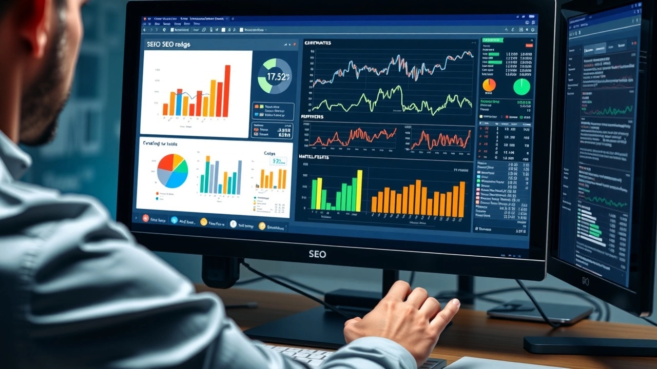 person analysant des données SEO sur un écran