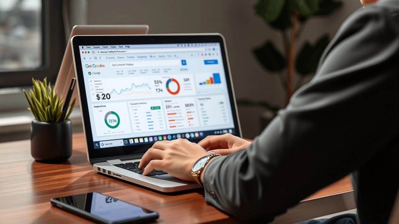 analyste SEO traditionnel utilisant un ordinateur portable