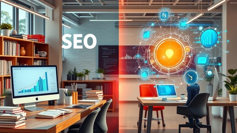 Une illustration de l'équilibre entre les stratégies SEO traditionnelles et l'IA