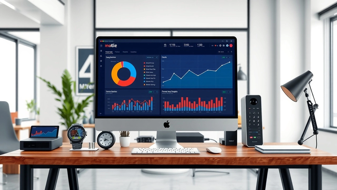 espace de travail moderne avec outils seo et ia