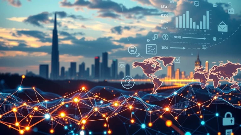 Une scène illustrant l'évolution des facteurs de classement SEO influencés par l'intelligence artificielle.