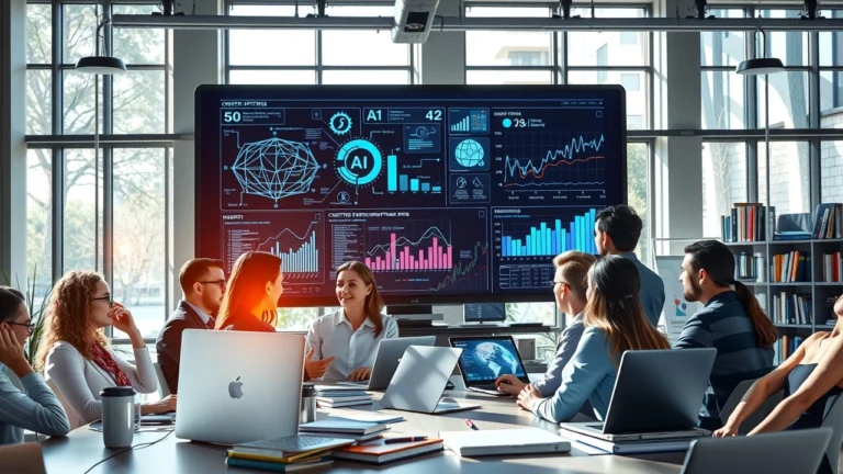 Une scène illustrant l'interaction entre l'IA et le SEO.