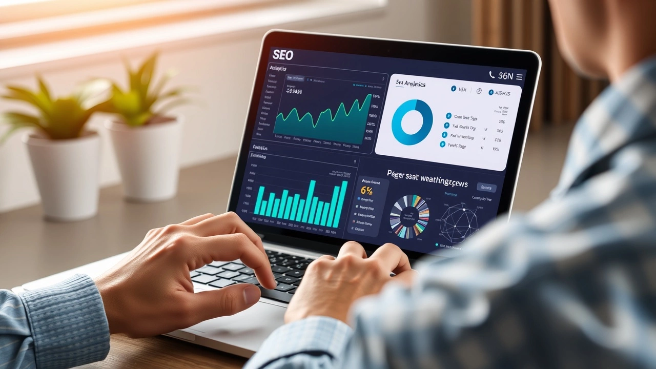 une personne utilisant un ordinateur pour analyser des données SEO
