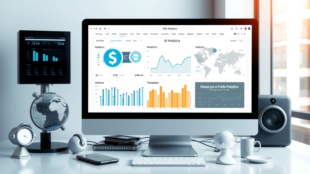 photo d'un écran d'ordinateur avec des analyses SEO