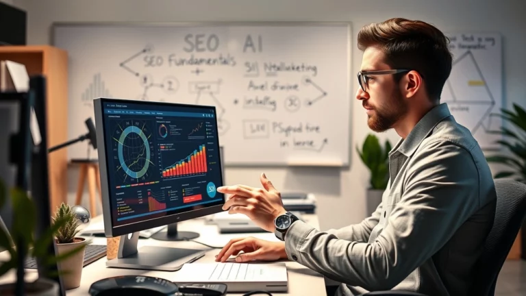 Stratégiste en marketing numérique utilisant l'intelligence artificielle pour le référencement