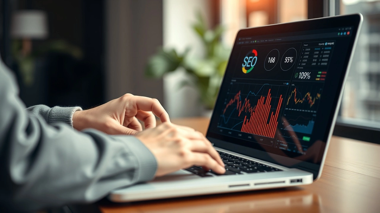 person utilisant des outils IA pour l'analyse SEO