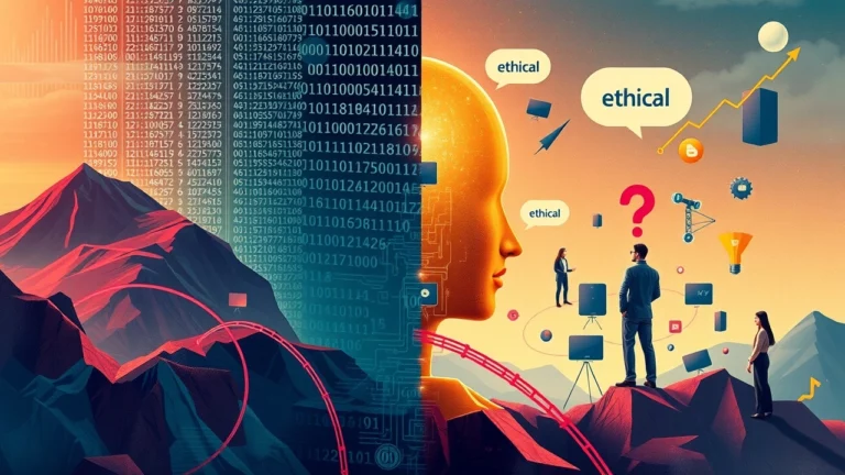 Une illustration photoréaliste des défis éthiques du SEO à l'ère de l'intelligence artificielle.