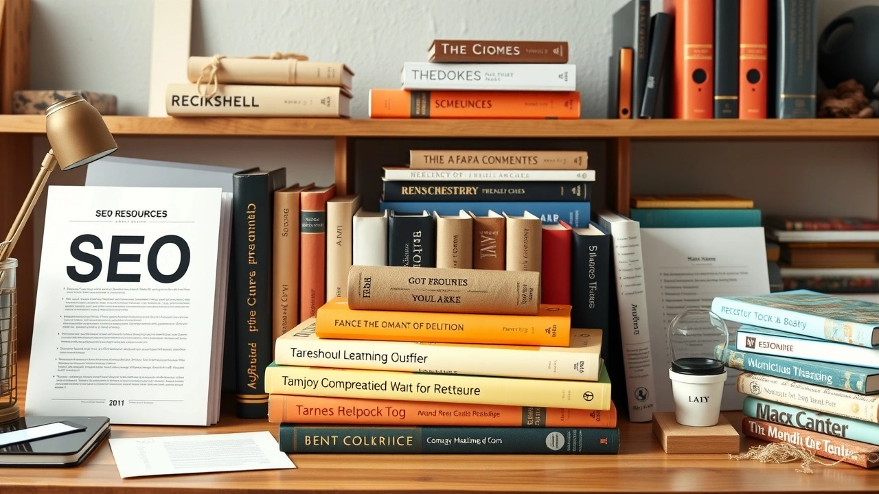 collection de ressources SEO sur un bureau