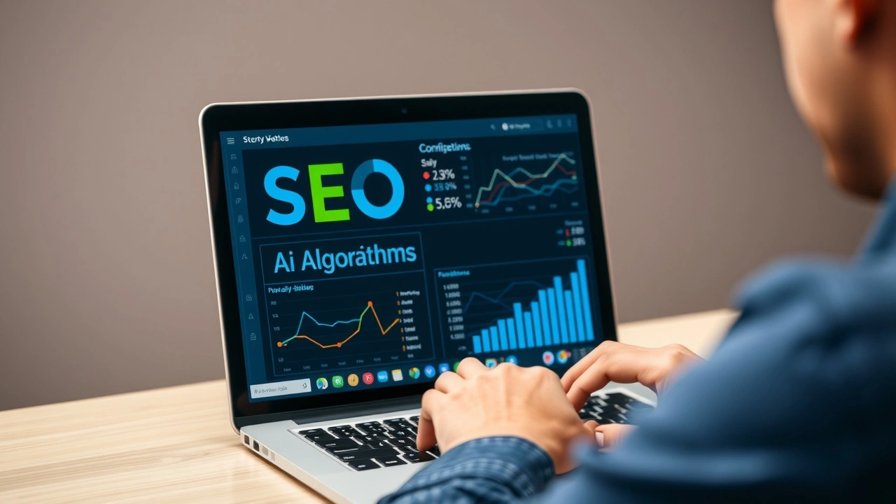 person consultant analyse donnees SEO sur un ordinateur