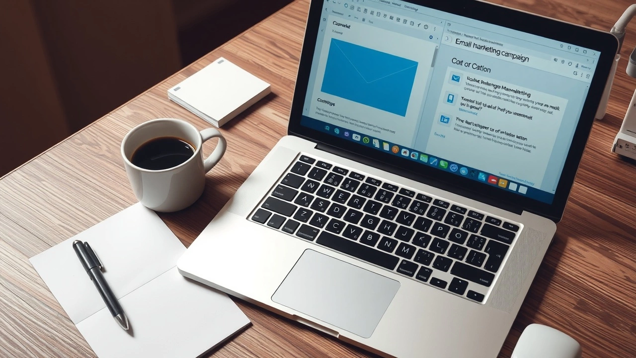 setup d'une campagne d'email marketing avec un ordinateur