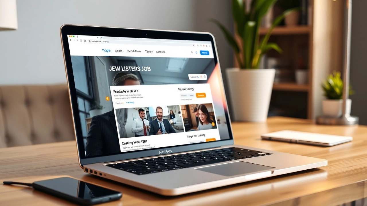 ordinateur portable avec offres d emploi sur une plateforme