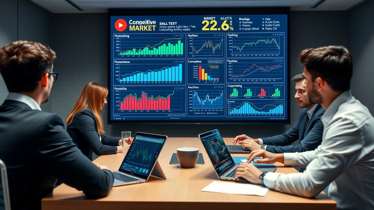réunion d'affaires avec analyse de données concurrentielles
