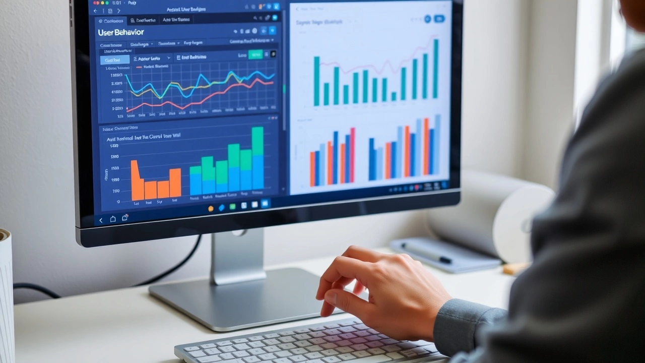 person analysant des données de comportement utilisateur