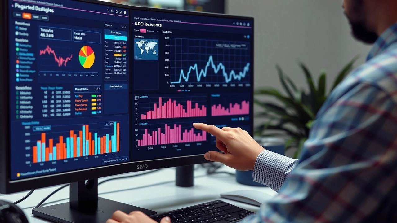 analyste de données regardant des métriques SEO