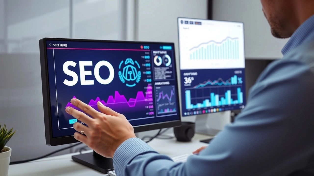 person travaillant sur des donnees SEO avec l'intelligence artificielle
