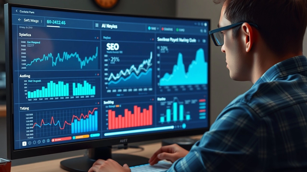 person utilisant l'intelligence artificielle pour analyser le SEO