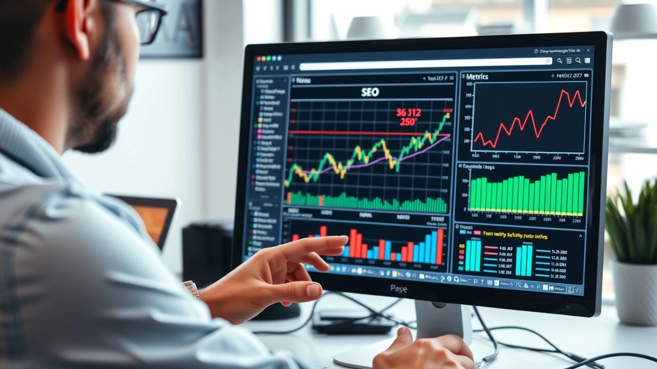 analyse des metrics SEO sur un écran d'ordinateur