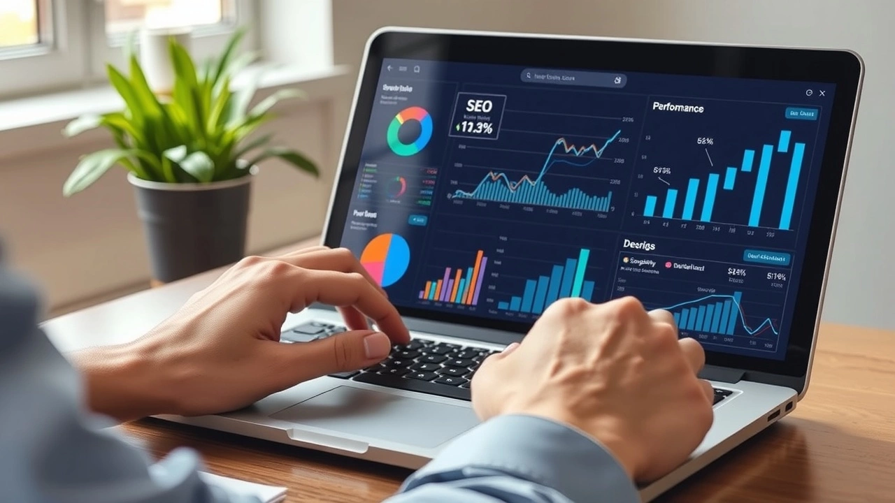 person analysant les performances SEO sur un ordinateur