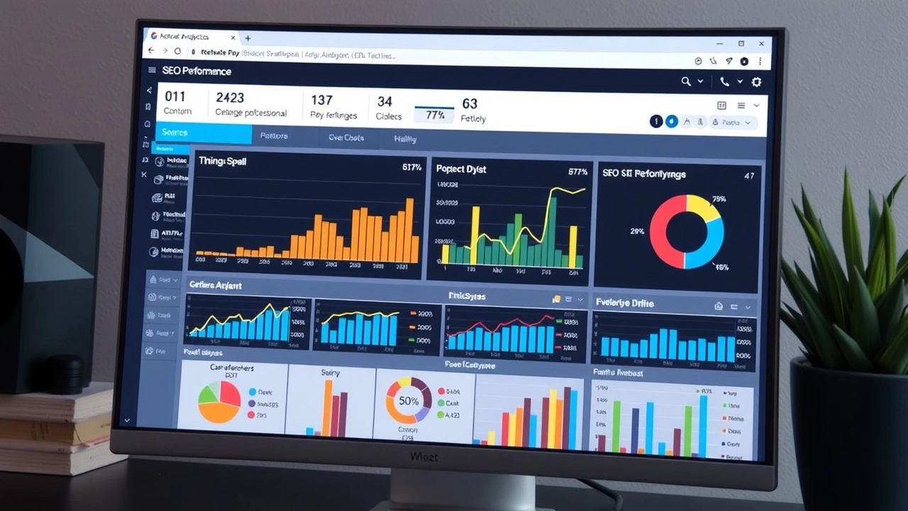 écran d'ordinateur montrant des analyses SEO détaillées