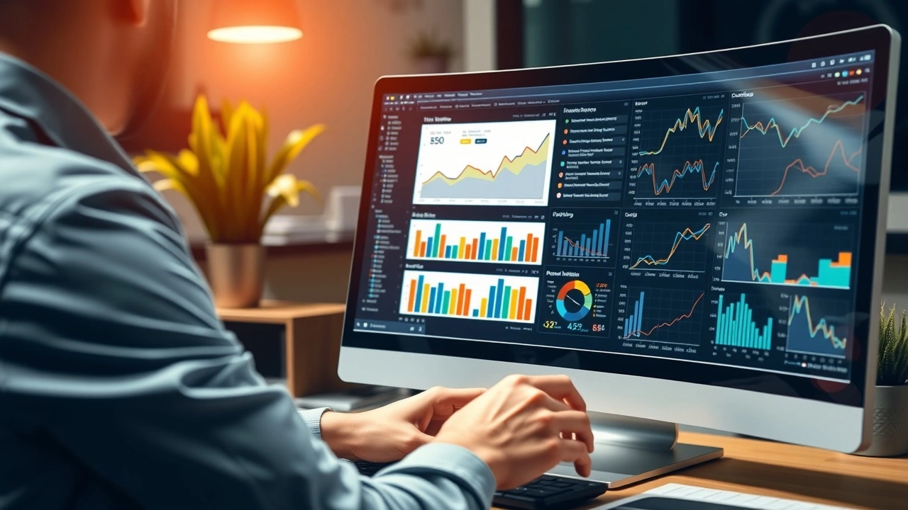 person analysant des donnees SEO sur un ordinateur